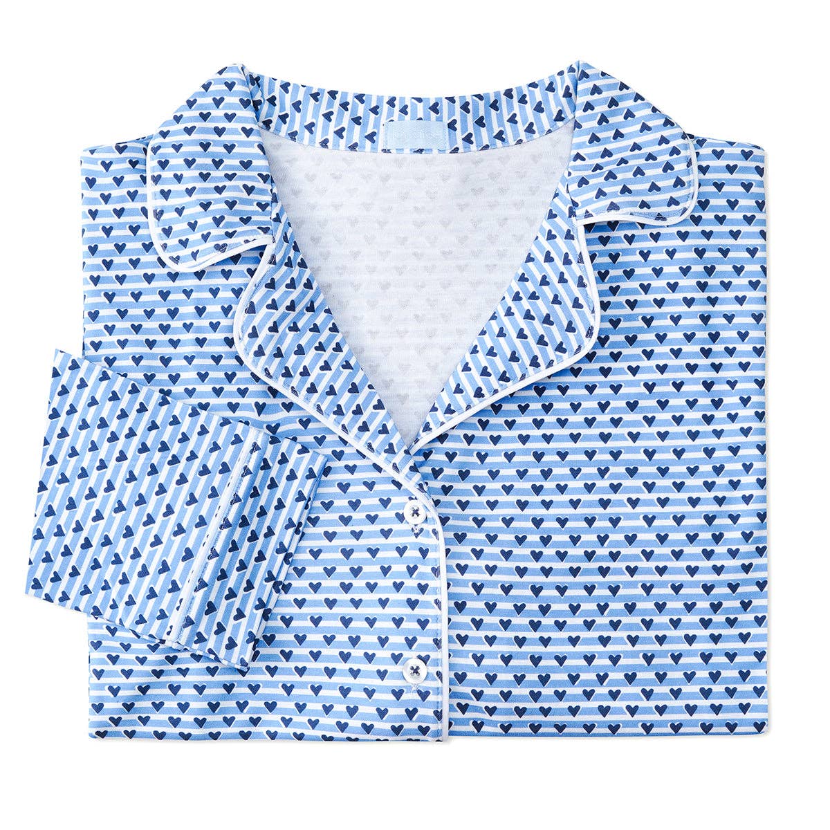 Sailor Hearts Women’s Button Front Long Pajama Set - Liz and Roo