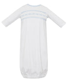 Smocked George Boy's White Knit Sac - Liz and Roo