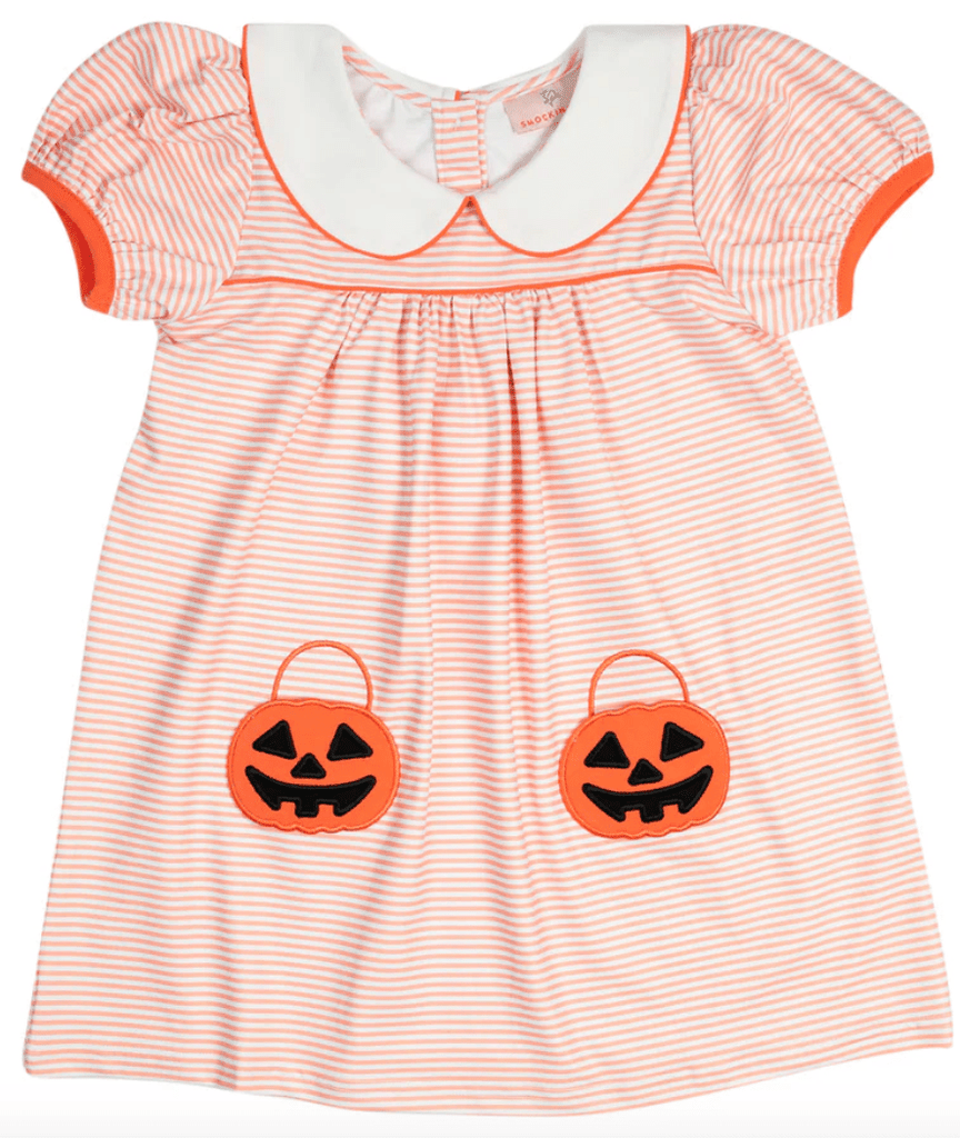 Smockingbird Jackolantern Pockets Striped Knit Dress - Liz and Roo