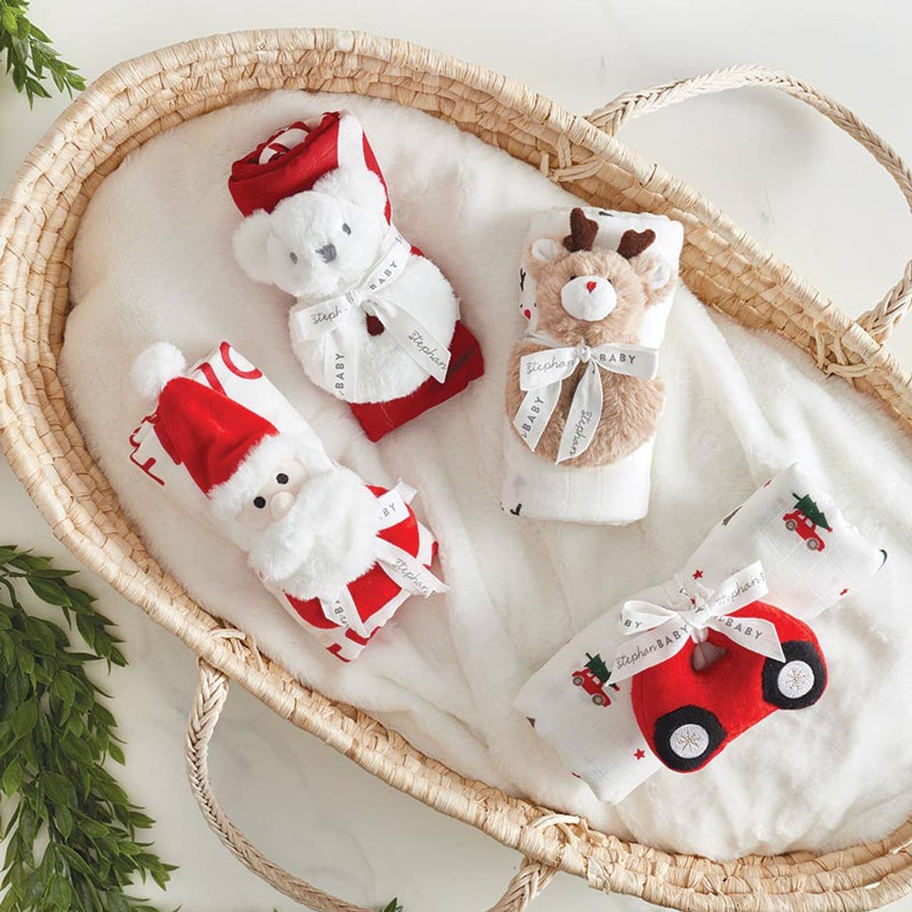 Swaddle Blanket - Plush Car Rattle - Liz and Roo