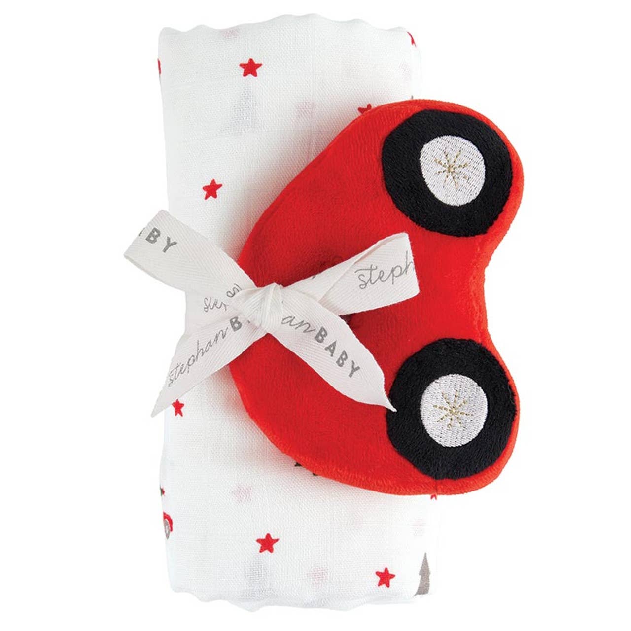 Swaddle Blanket - Plush Car Rattle - Liz and Roo