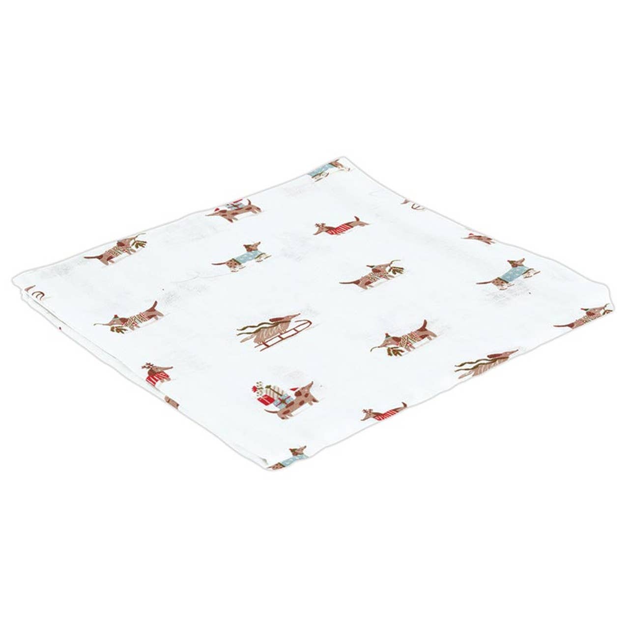 Swaddle Blanket - Plush Dog Rattle - Liz and Roo