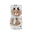Swaddle Blanket + Plush Reindeer Rattle - Reindeer - Liz and Roo