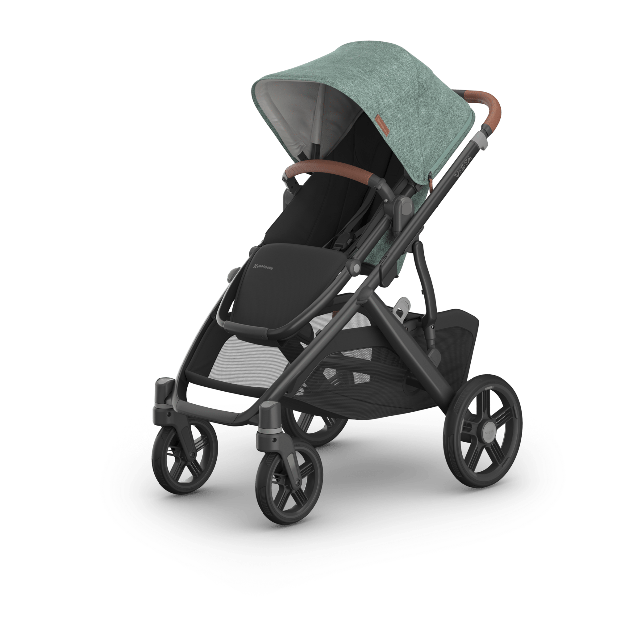 Uppababy Vista V3 Stroller Gwen - Green Mélange | Carbon Frame - Liz and Roo