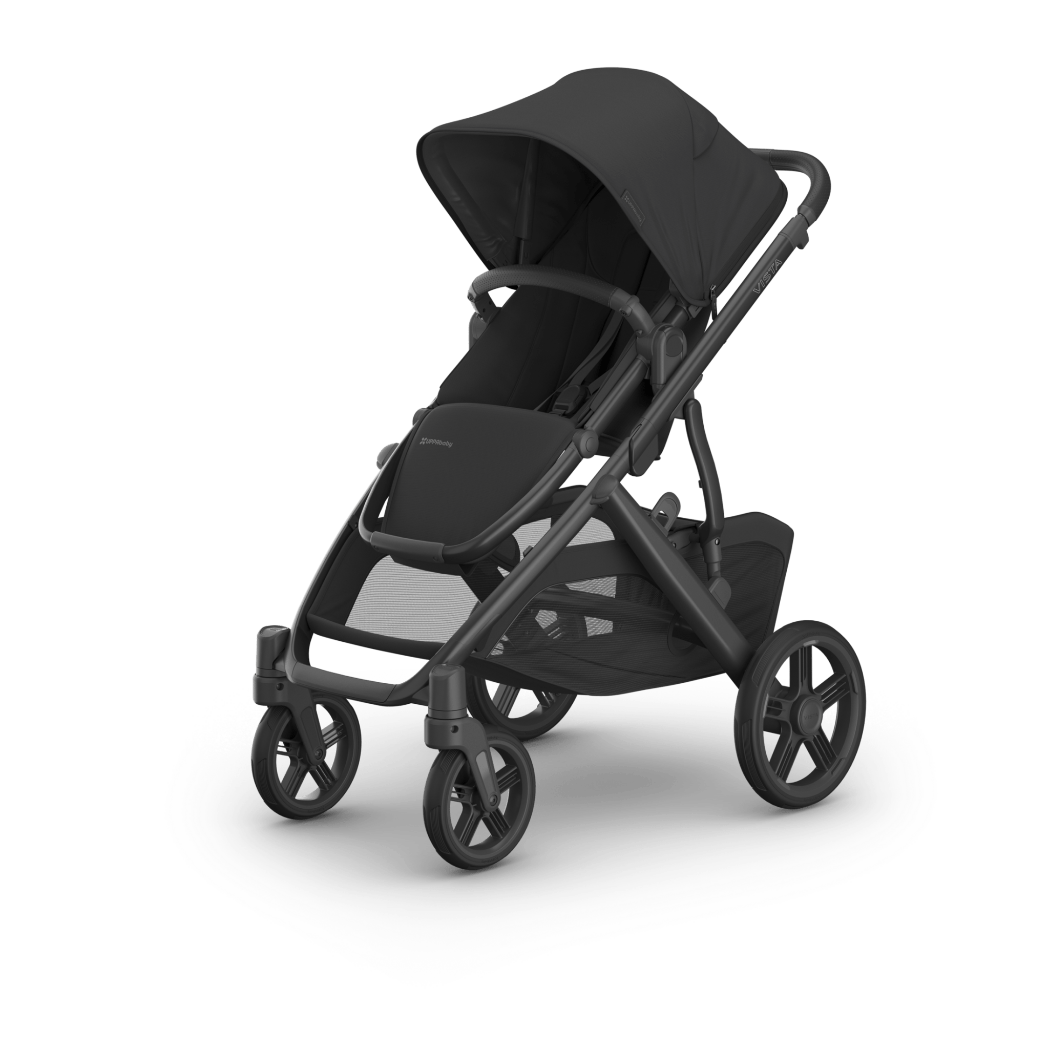 Uppababy Vista V3 Stroller Jake - Charcoal | Carbon Frame | Black Leather - Liz and Roo
