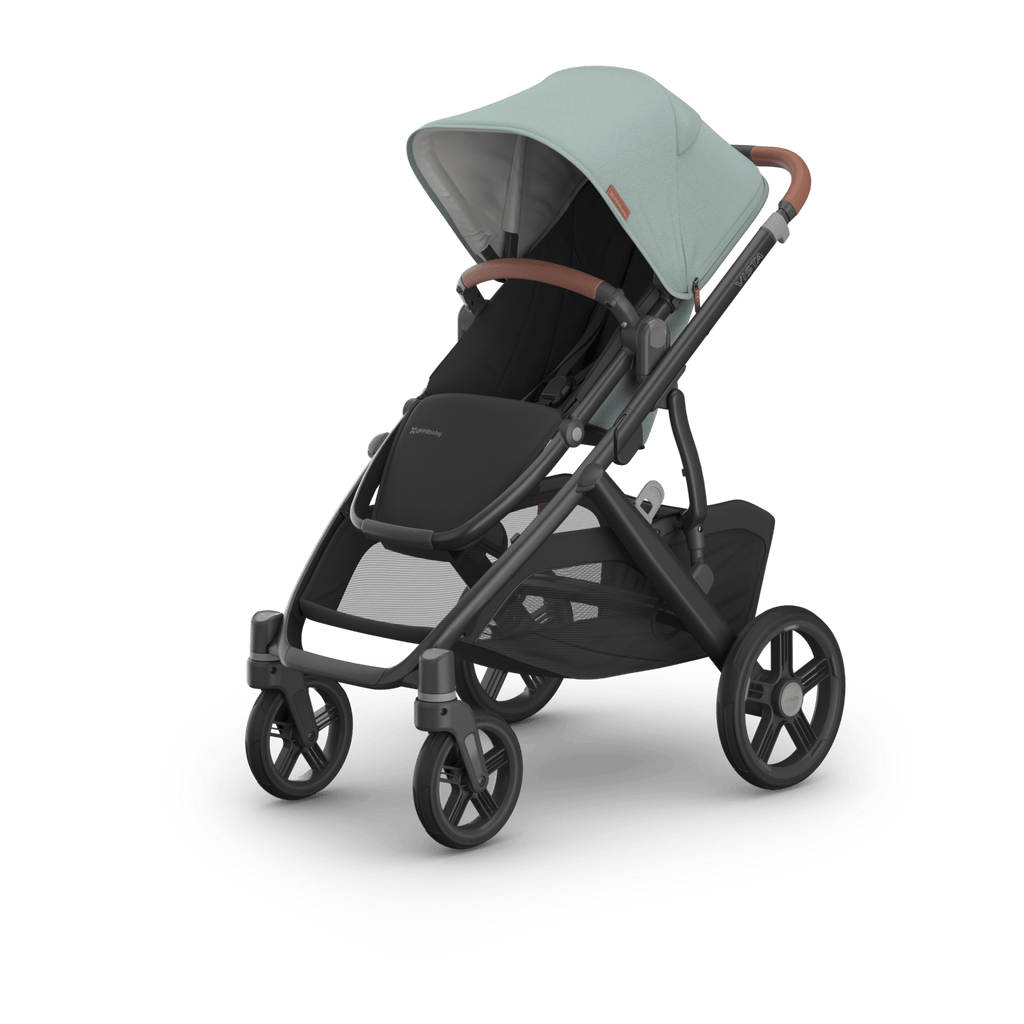 Uppababy Vista V3 Stroller Kenzi - Mystic Aqua | Carbon Frame | Saddle Leather - Liz and Roo