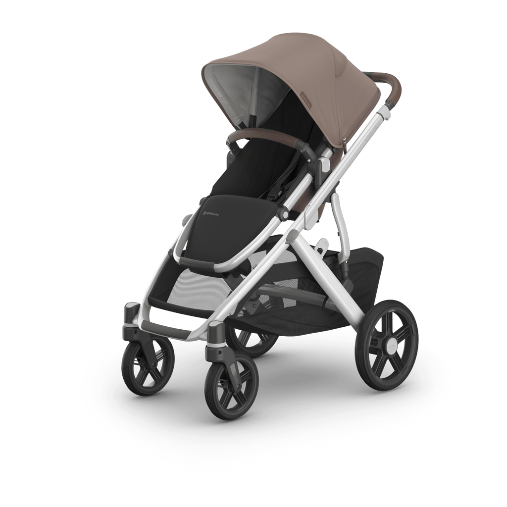 Uppababy Vista V3 Stroller Theo - Dark Taupe | Silver Frame | Chestnut Leather - Liz and Roo