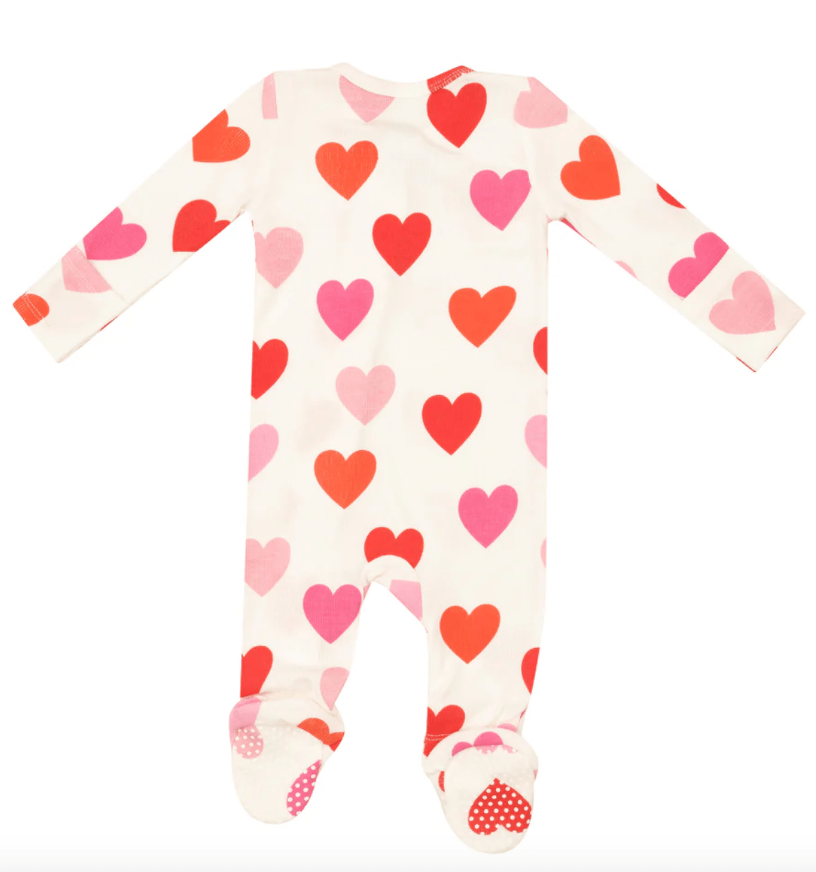 Valentine Big Hearts 2 Way Zipper Footie - Liz and Roo
