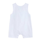 White and Blue Holy Crosses Smocked Overalls - Liz and Roo
