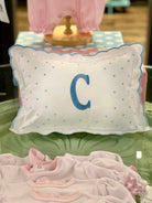 White Cotton Pillow Sham with Swiss Dots | Pink or Blue Dots - Liz and Roo
