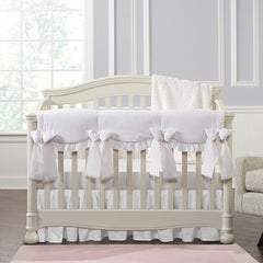 Gray and cheap white crib bedding