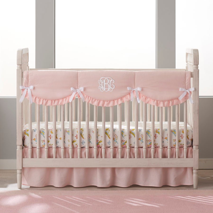 Baby Girl Petal Pink and Vintage Pink Rose 4-pc Bedding Set - Liz and Roo