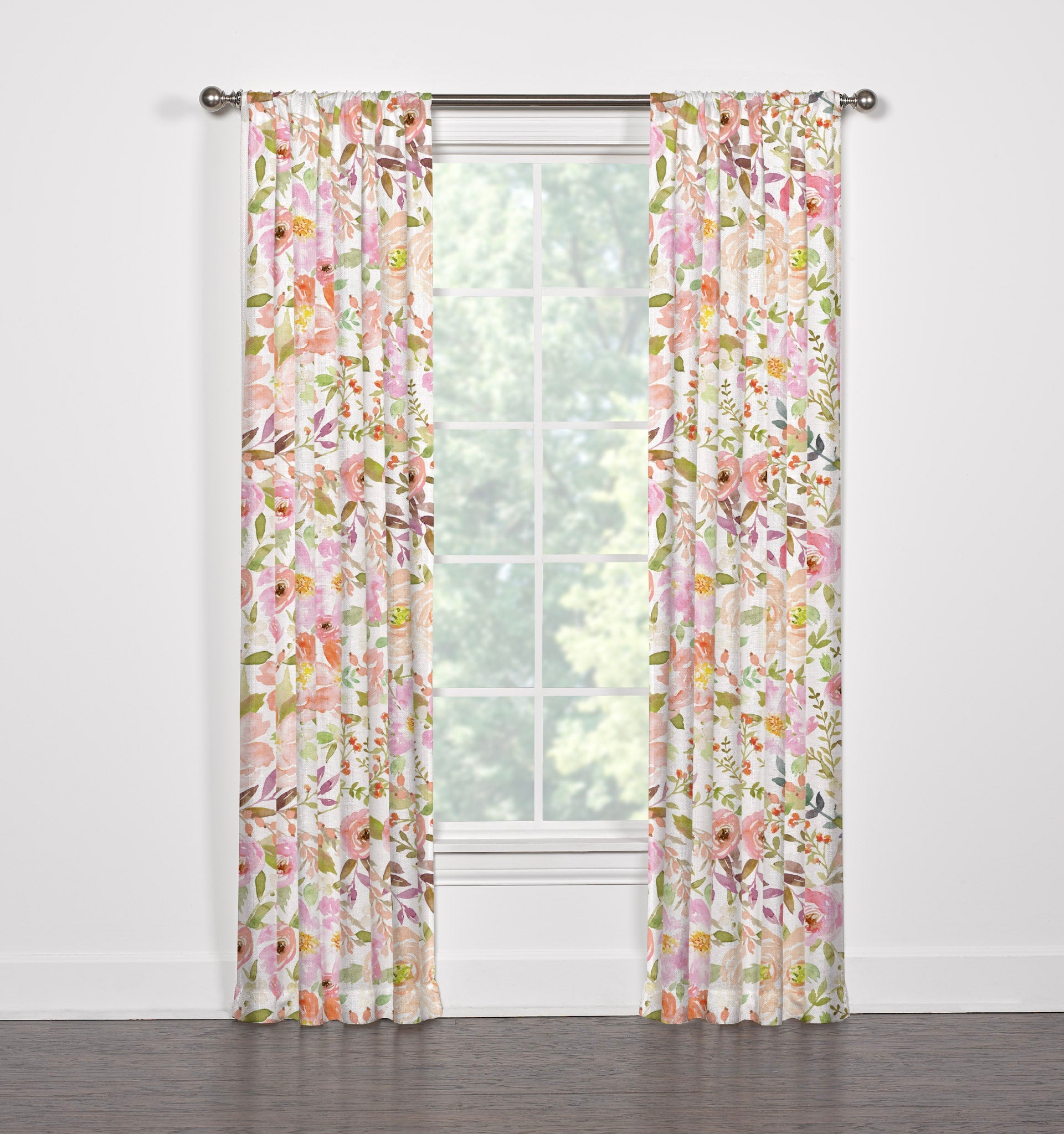 Blush Watercolor Floral 10-pc Crib Bedding Set (Pink Linen Bows) - Liz and Roo