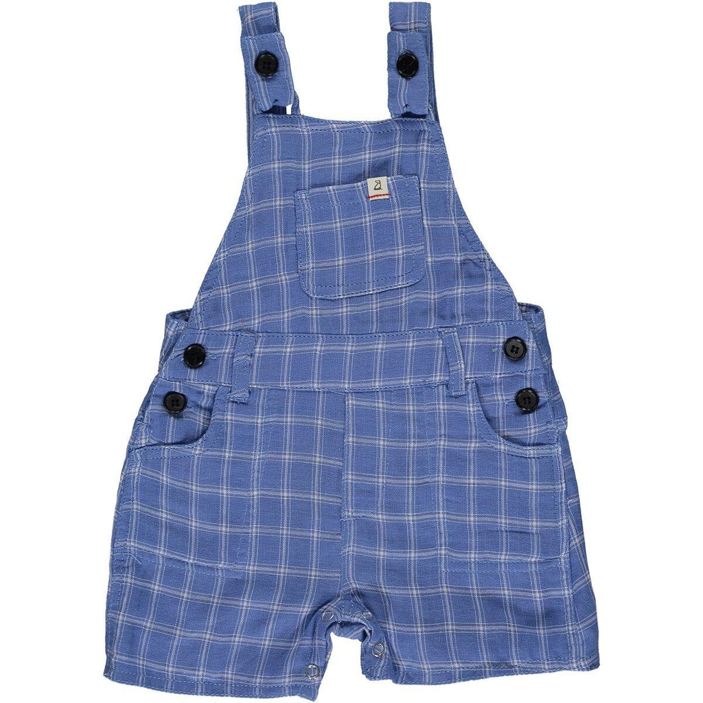 Bowline Overalls Blue/White Gauze Plaid - Liz and Roo
