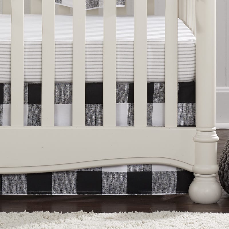 Black And White Buffalo Check Crib Skirt