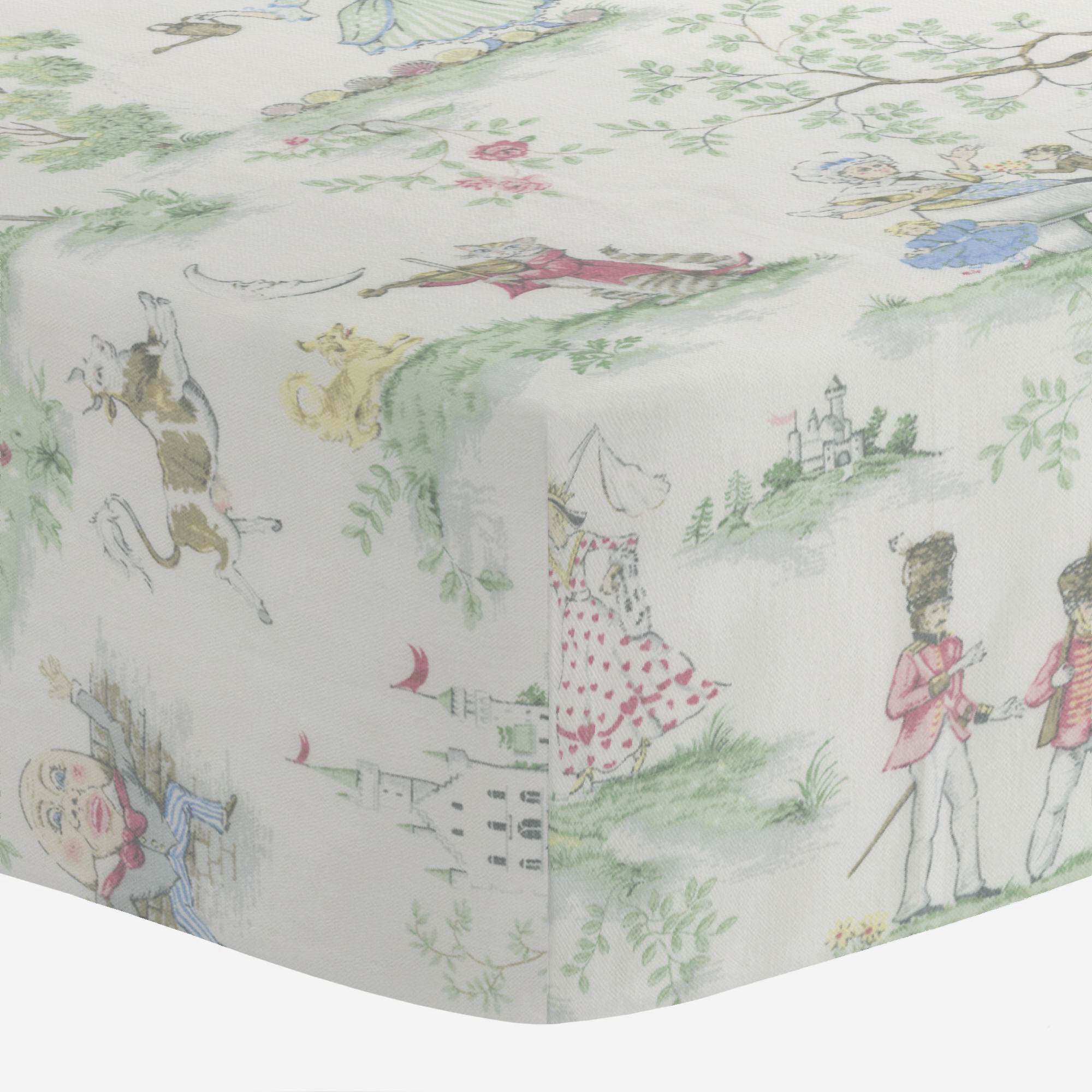 Copy of Nursery Rhyme Toile MINI Crib Rail Cover - Liz and Roo