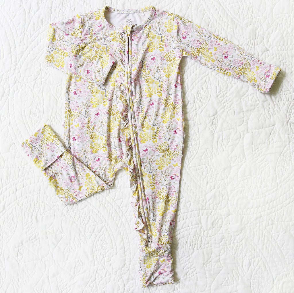 Ditsy Floral Butterflies Romper - Liz and Roo