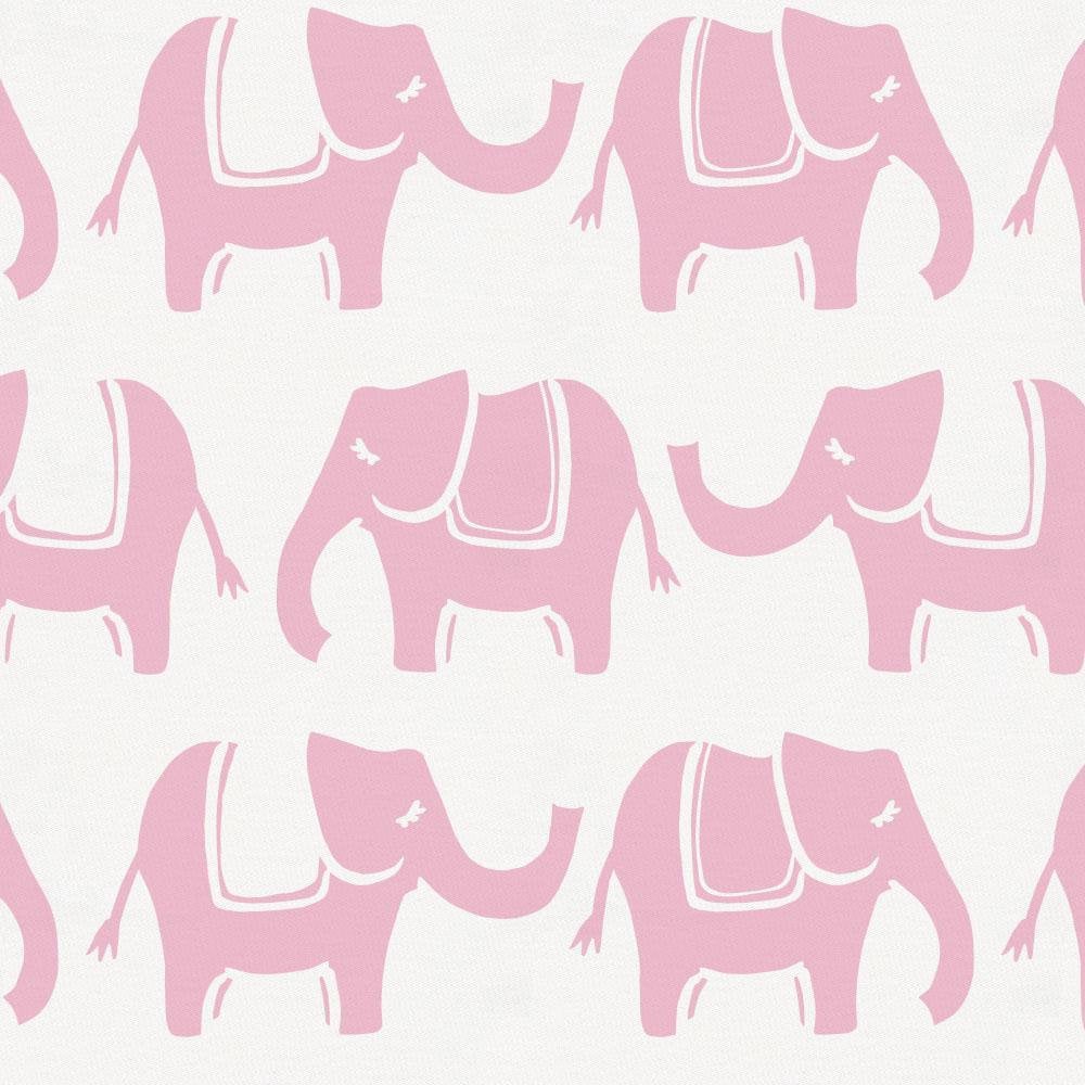 Duvet | Bubblegum Pink Marching Elephants | TWIN + Eurosham with Pink Cording - Liz and Roo