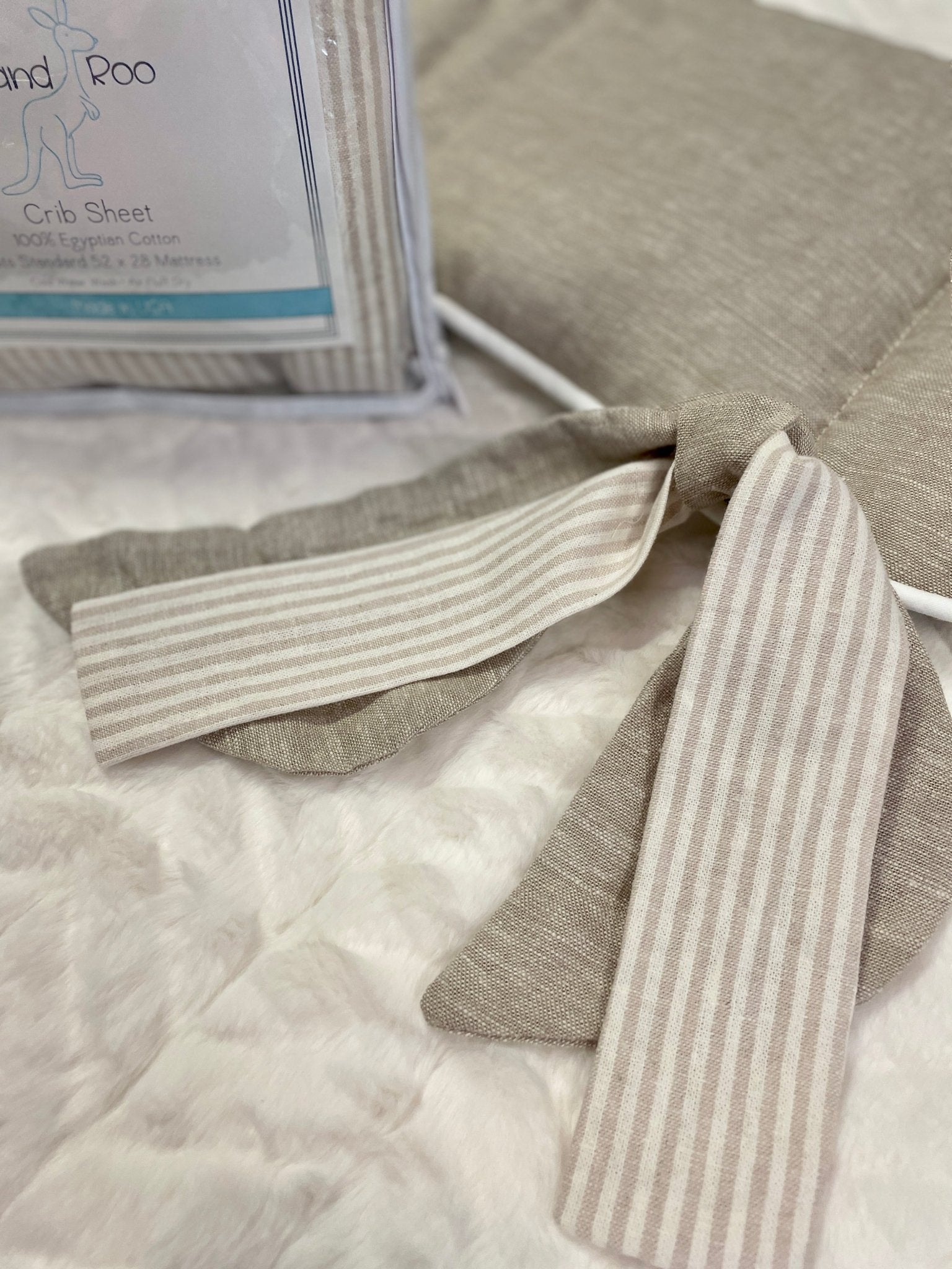 Flax Linen and Flax Linen Stripe 2-pc. Bedding Set - Liz and Roo
