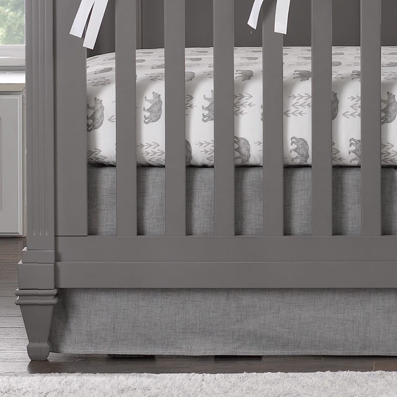Gray Crosshatch Crib Skirt