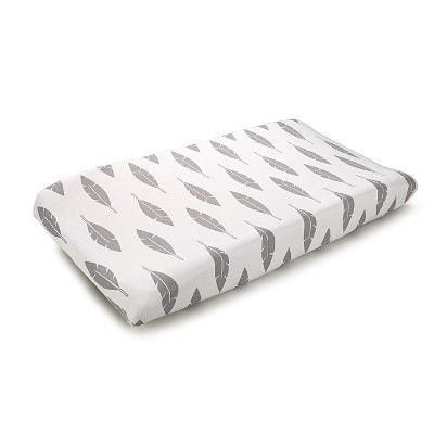 Gray Feathers Changing Pad Cover - Liz and Roo
