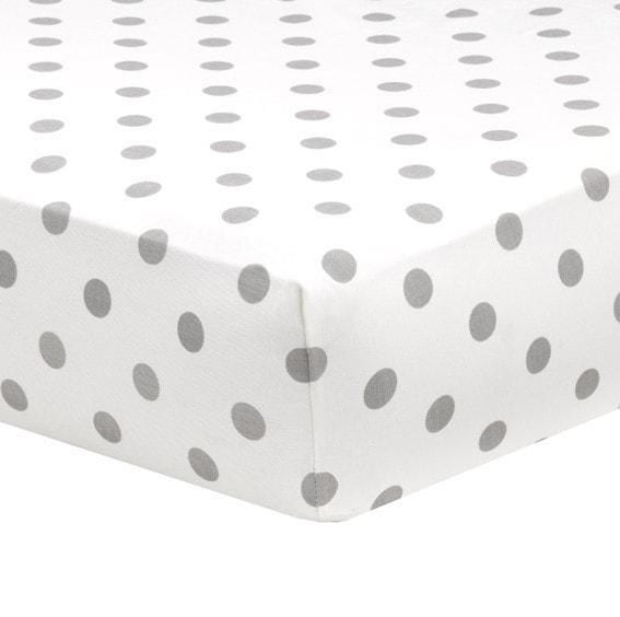 Gray Polka Dots Crib Sheet