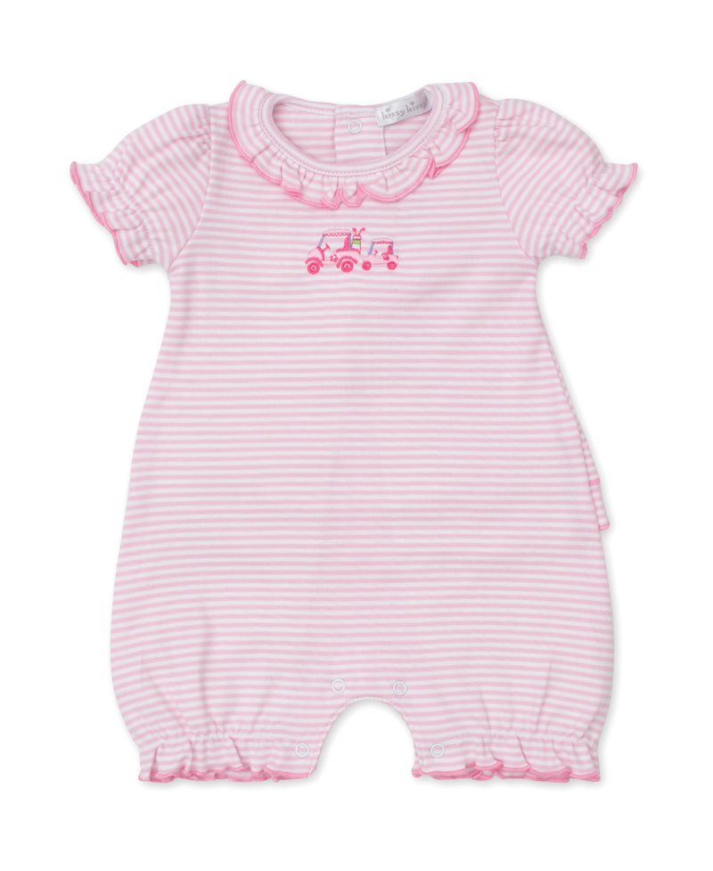 Hole in One-Short Playsuit Striped Pink - Liz and Roo