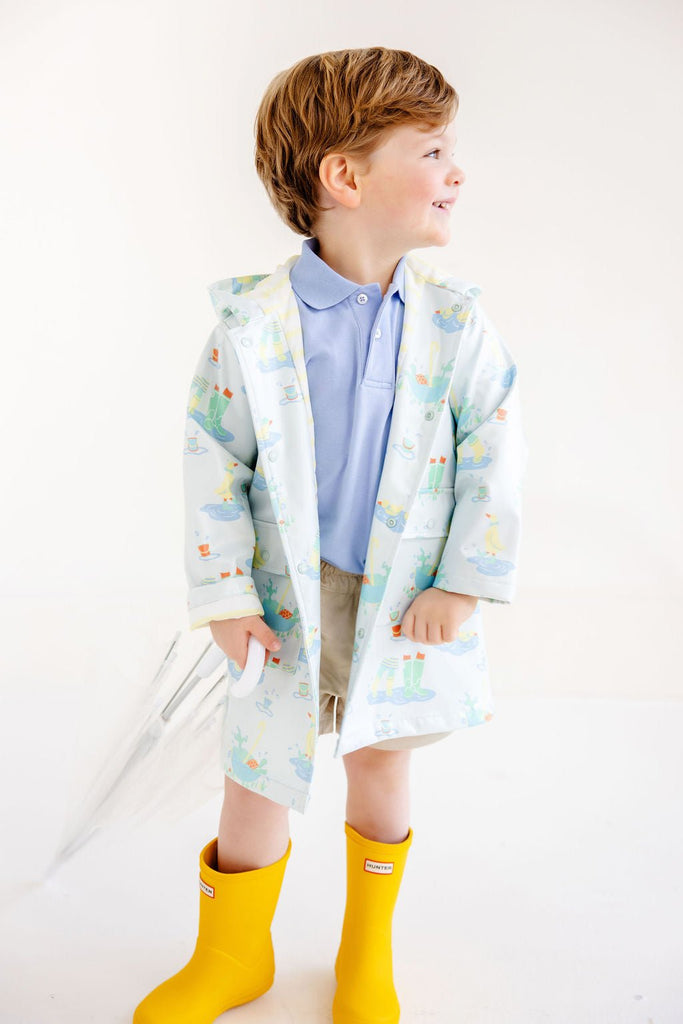 Liquid Sunshine Slicker Play in the Puddles Blue - 30% off - Liz and Roo