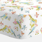 love birds crib sheet corner