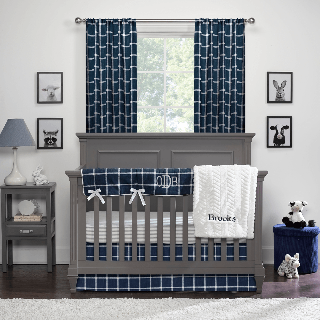 Plaid baby top boy bedding