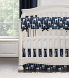 Navy Giraffe Crib Rail Cover - Liz and Roo