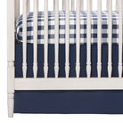 Navy Linen Crib Skirt 16" Drop - Liz and Roo