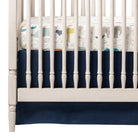 Navy Linen Crib Skirt 16" Drop - Liz and Roo