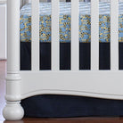 Navy Linen Crib Skirt 16" Drop - Liz and Roo