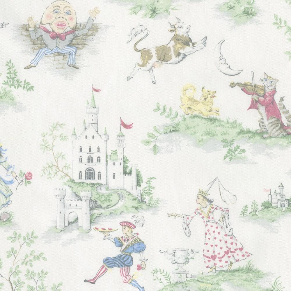 Nursery Rhyme Toile Fabric by the Yard - Free Shipping