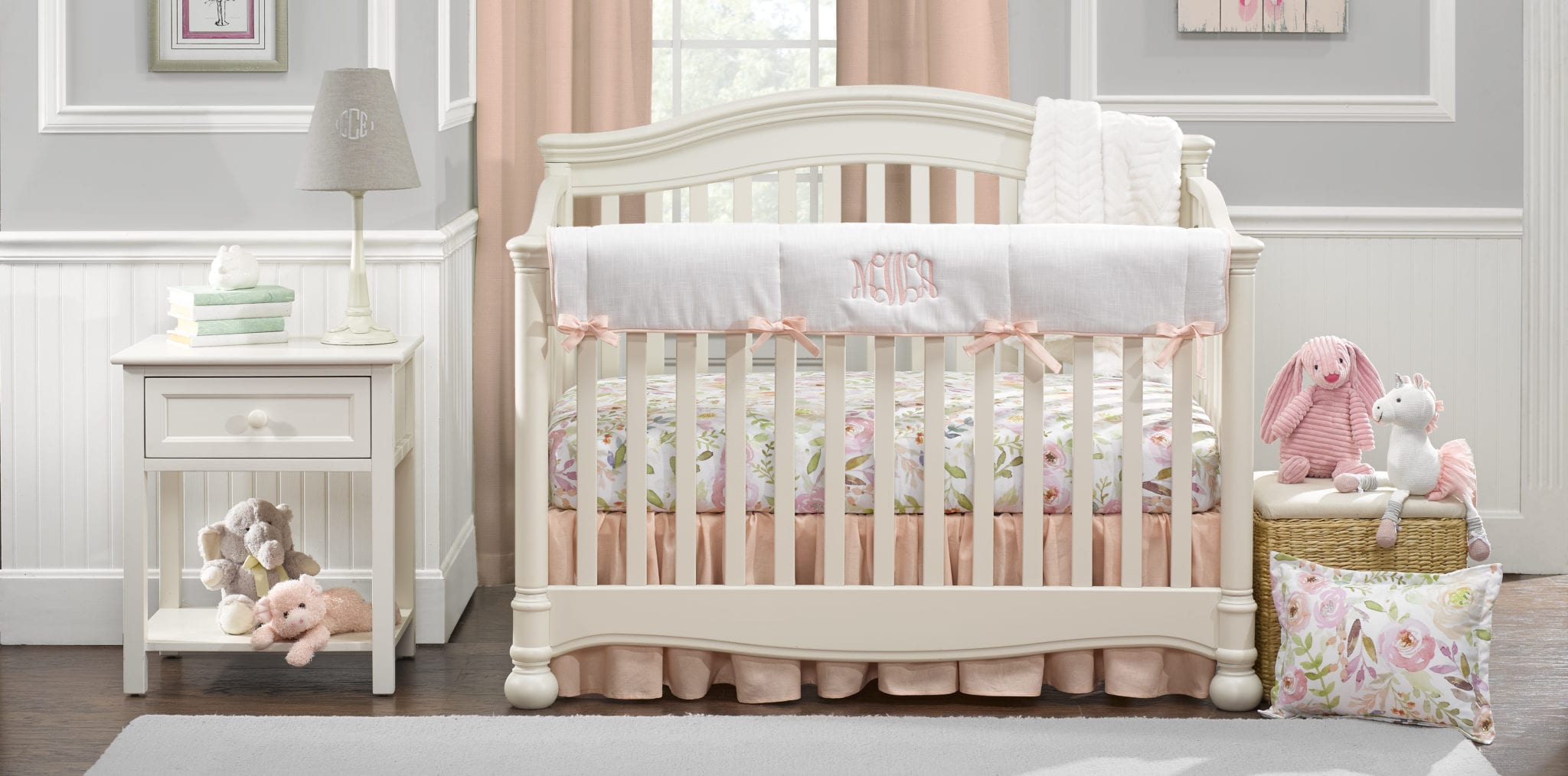 Peach Linen Crib Sheet | Linen Blend Crib Sheet - Liz and Roo