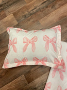 Petal Pink Bows Bamboo Crib Sheet - Liz and Roo