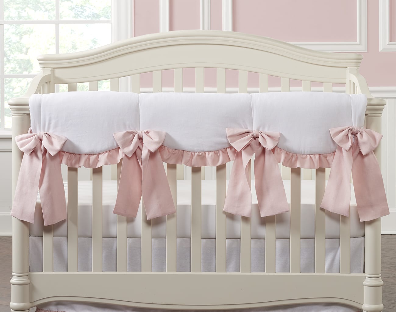 Petal Pink Linen Crib Sheet | Linen Blend Crib Sheet - Liz and Roo