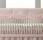Petal Pink Linen Scalloped Crib Rail Cover - Liz and Roo
