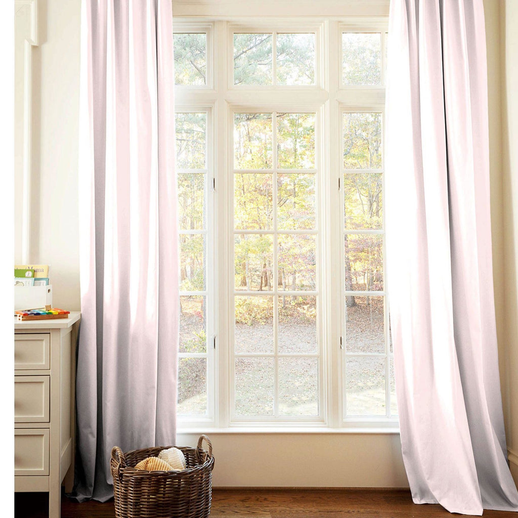 Petal Pink Linen Window Treatments - Liz and Roo