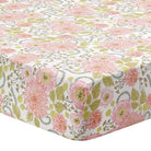 Pink Botanical Floral Crib Sheet | Cotton Percale Crib Sheet - Liz and Roo