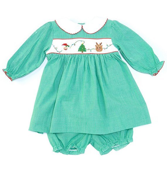 Reindeer Green Checked Dress and Bloomer - Liz and Roo