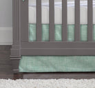 Sage Green Linen Flat Panel Crib Skirt 16" Drop - Liz and Roo