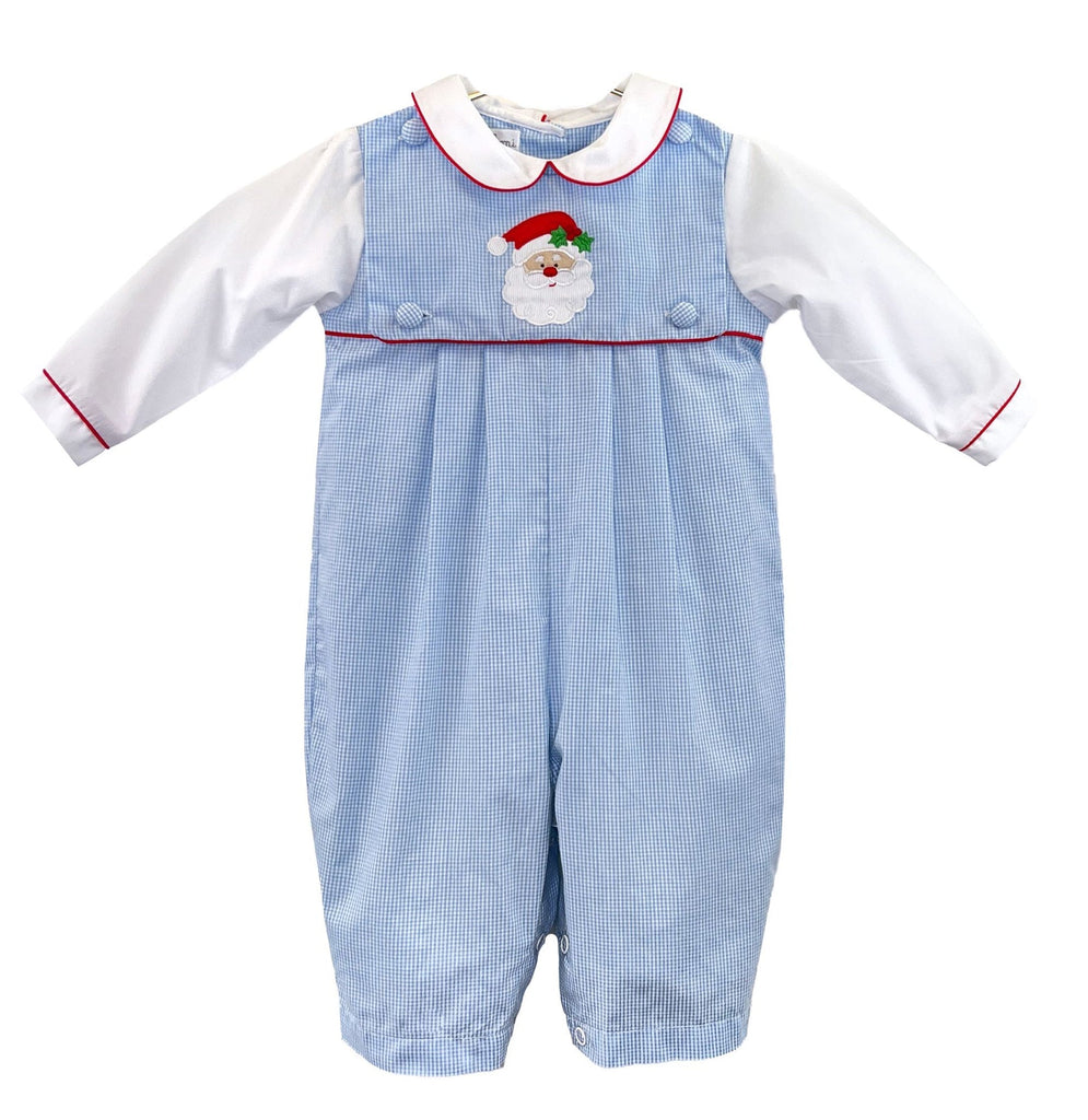 Santa Smocked Longall With Changeable Bib (to Airplane) - Liz and Roo