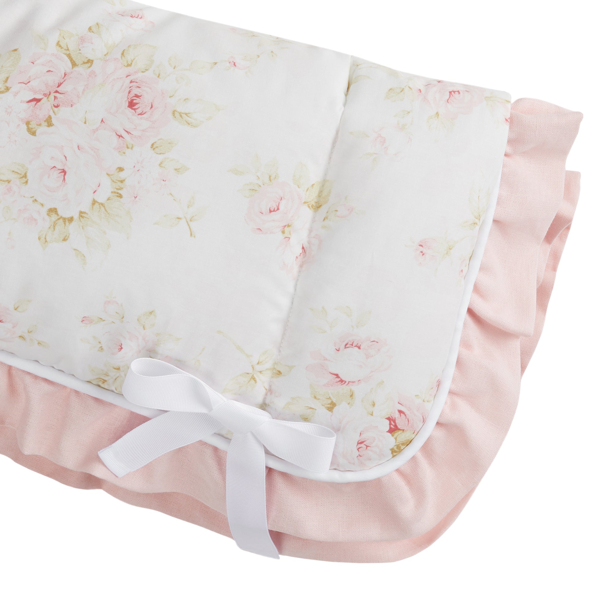 Shabby Chic Pink Floral Crib Rail Cover - Liz and Roo