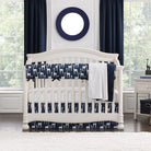 Solid Cotton Window Treatments in Navy Crosshatch - Liz and Roo