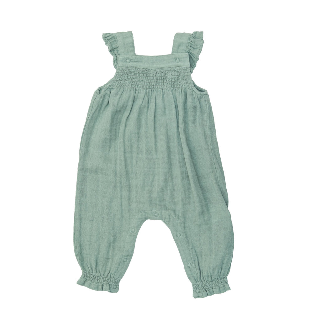 Solid Muslin Fern Smocked Coverall - Liz and Roo
