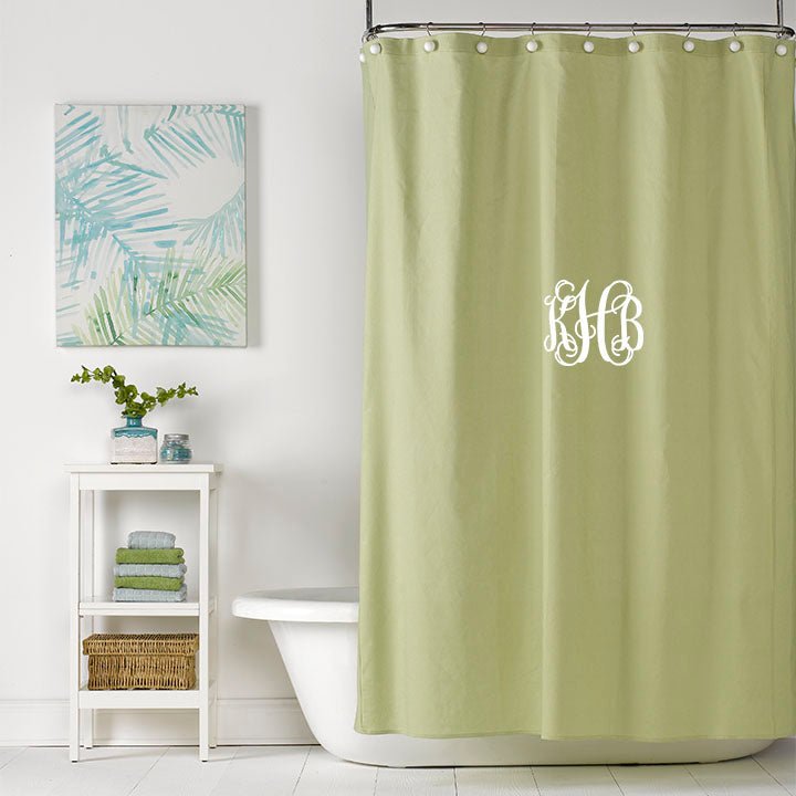 Sweet Pea (Green) Linen Shower Curtain - Liz and Roo