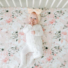 Vintage Pink Rose Crib Sheet in Bamboo - Liz and Roo