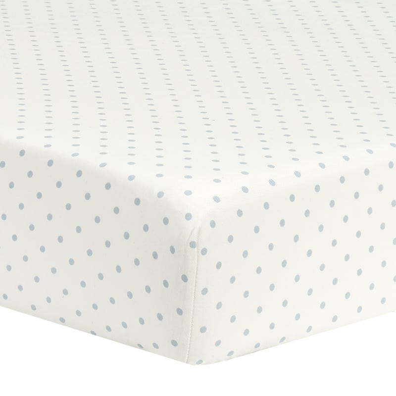 Weathered Blue Mini Dots Crib Sheet | Cotton Twill Crib Sheet - Liz and Roo